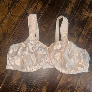 Wacoal retro chic lace embossed thick strap nude 44DD sexy bra